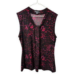 Covington Essentials Career Shell Top Blouse Womens Large Sleeveless Pleated